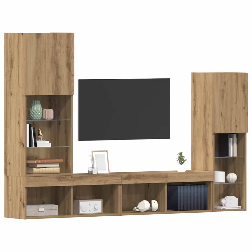 TV-Schränk 4 pcs Artisan-Eiche Holzwerkstoff