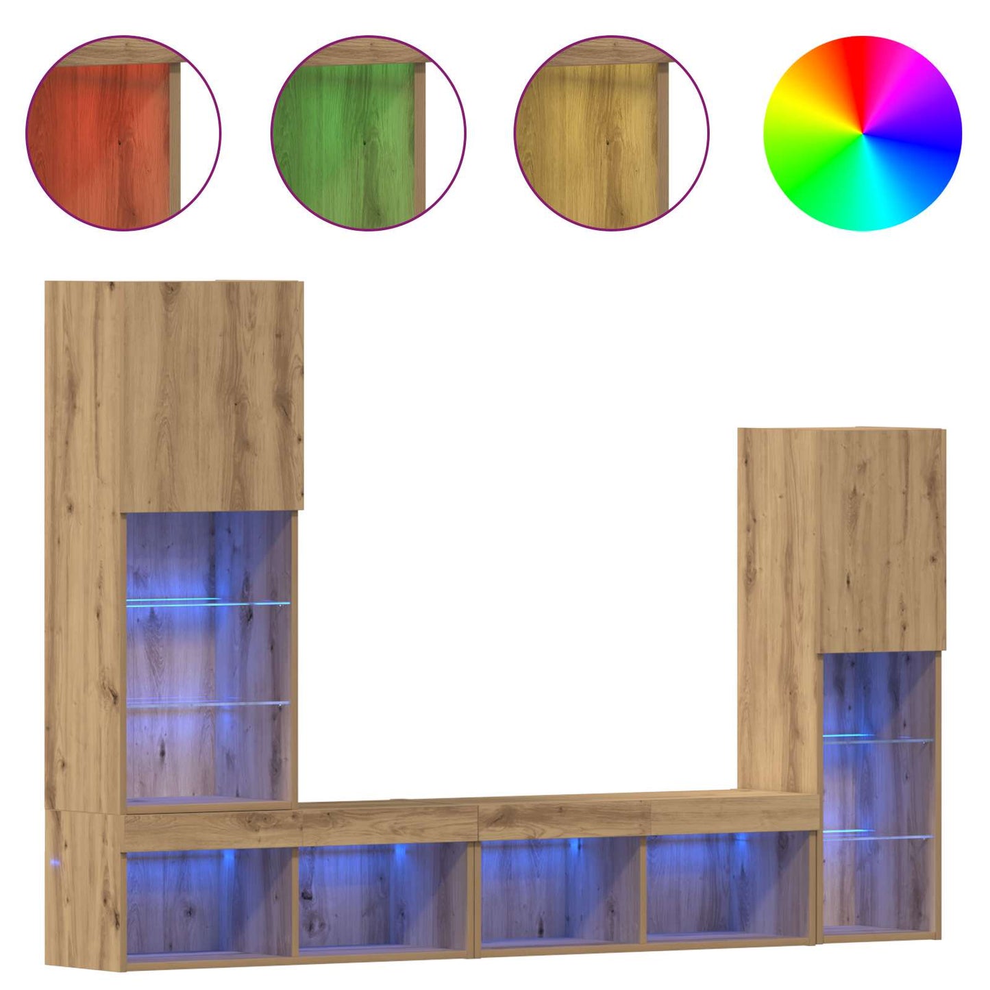 TV-Schränk 4 pcs Artisan-Eiche Holzwerkstoff