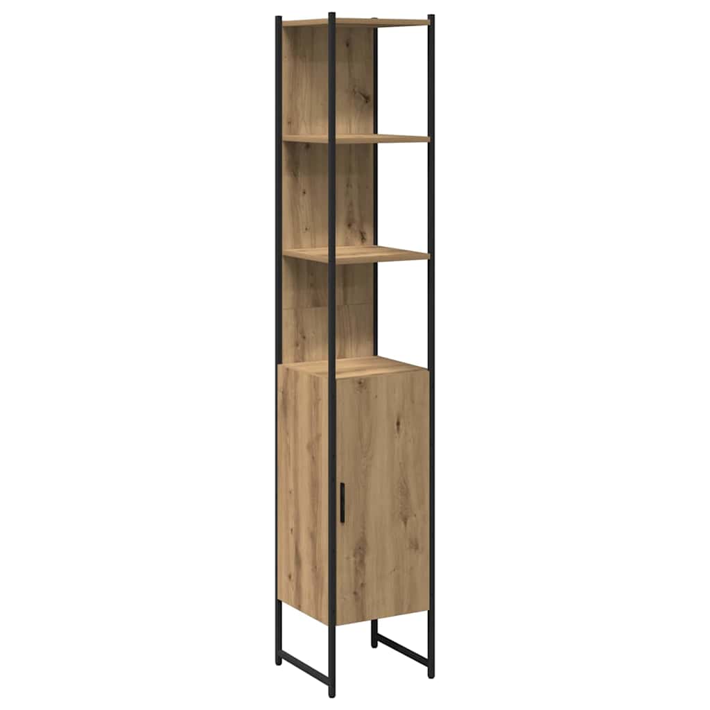 Badezimmermöbel-Set mit Regal 3 pcs Artisan-Eiche Holzwerkstoff