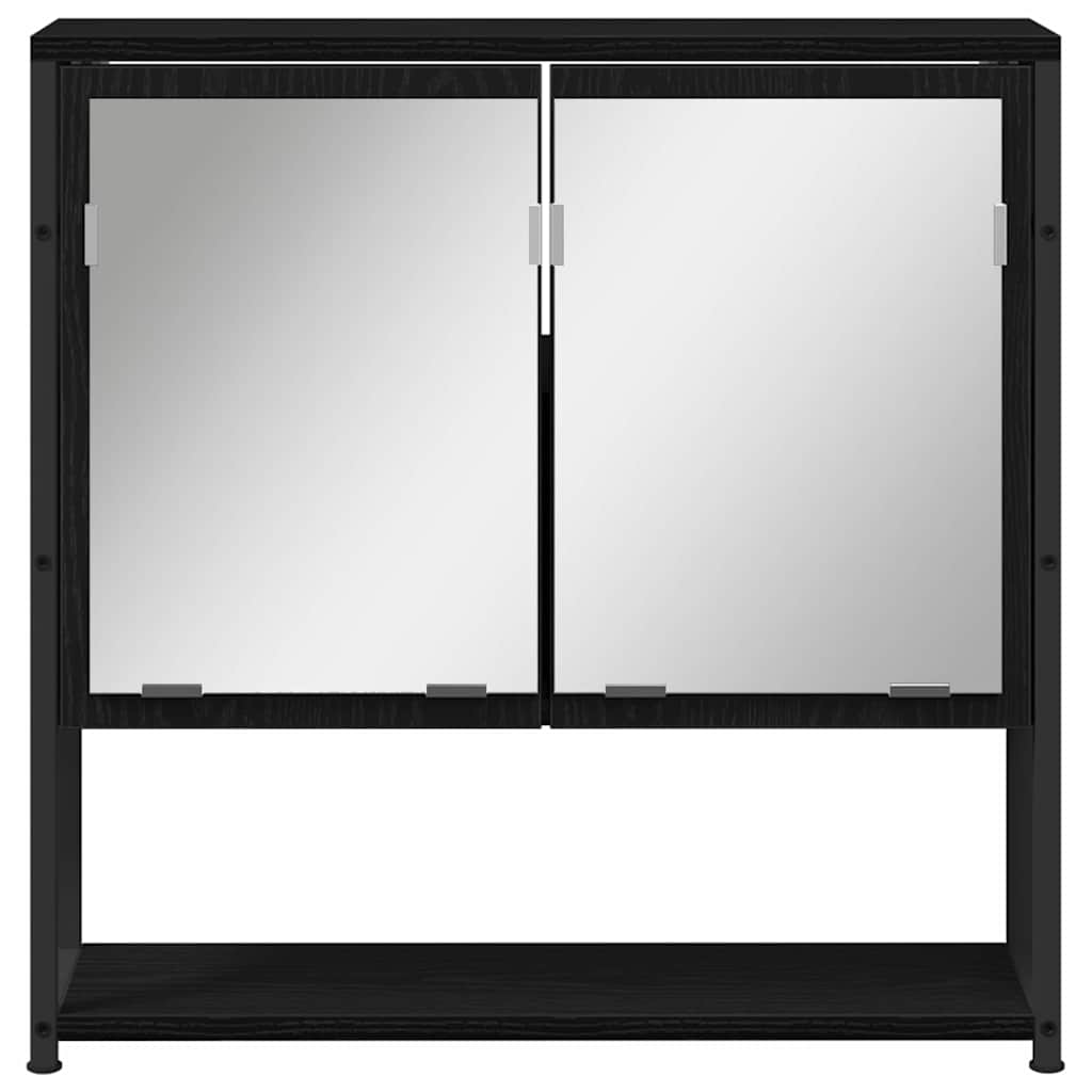 Badezimmermöbel Set 4 pcs Schwarz Eichen-Optik Holzwerkstoff