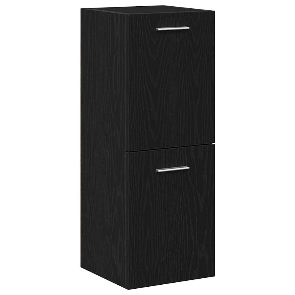 Badezimmermöbel-Set 5 pcs Schwarz Eichen-Optik Holzwerkstoff