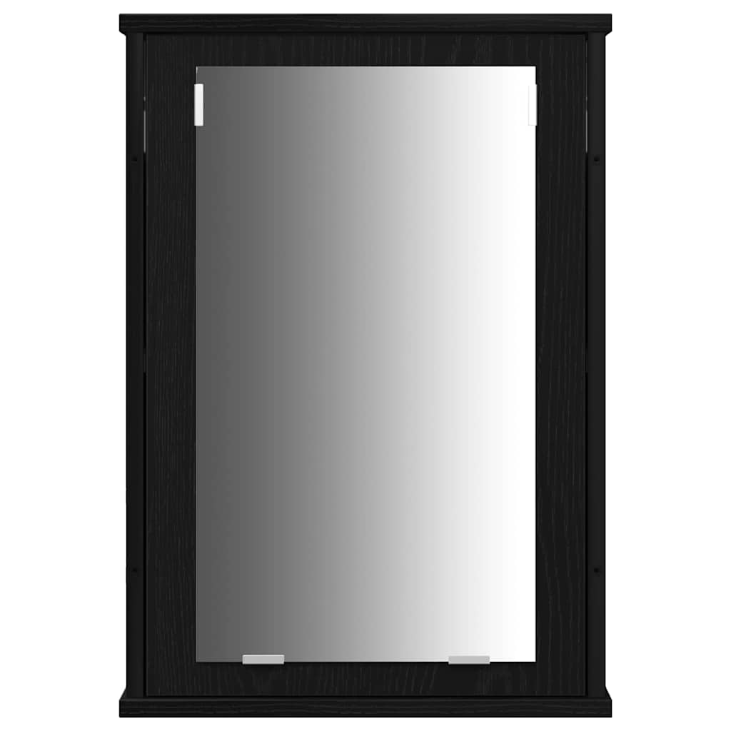 Badezimmermöbel-Set 4 pcs Schwarz Eichen-Optik Holzwerkstoff