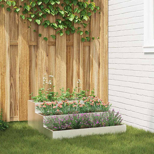 Garten-Pflanzgefäß Silber 90 x 90 x 35 cm Edelstahl