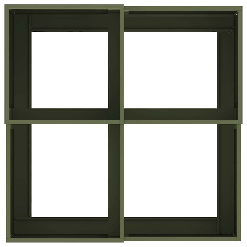 Gartenblumentopf Olivgrün 80 x 80 x 48 cm Stahl