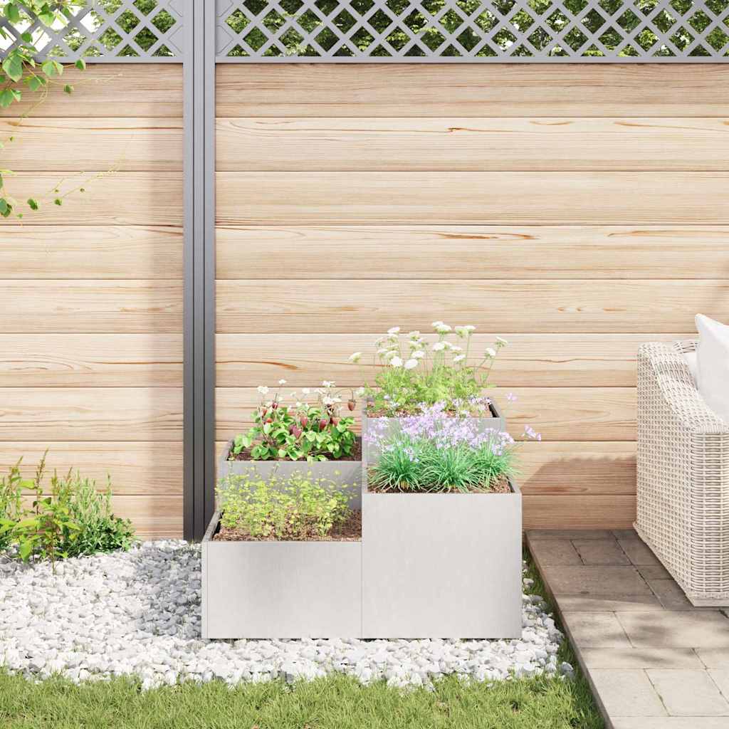 Gartenblumentopf Silber 80 x 80 x 48 cm Edelstahl