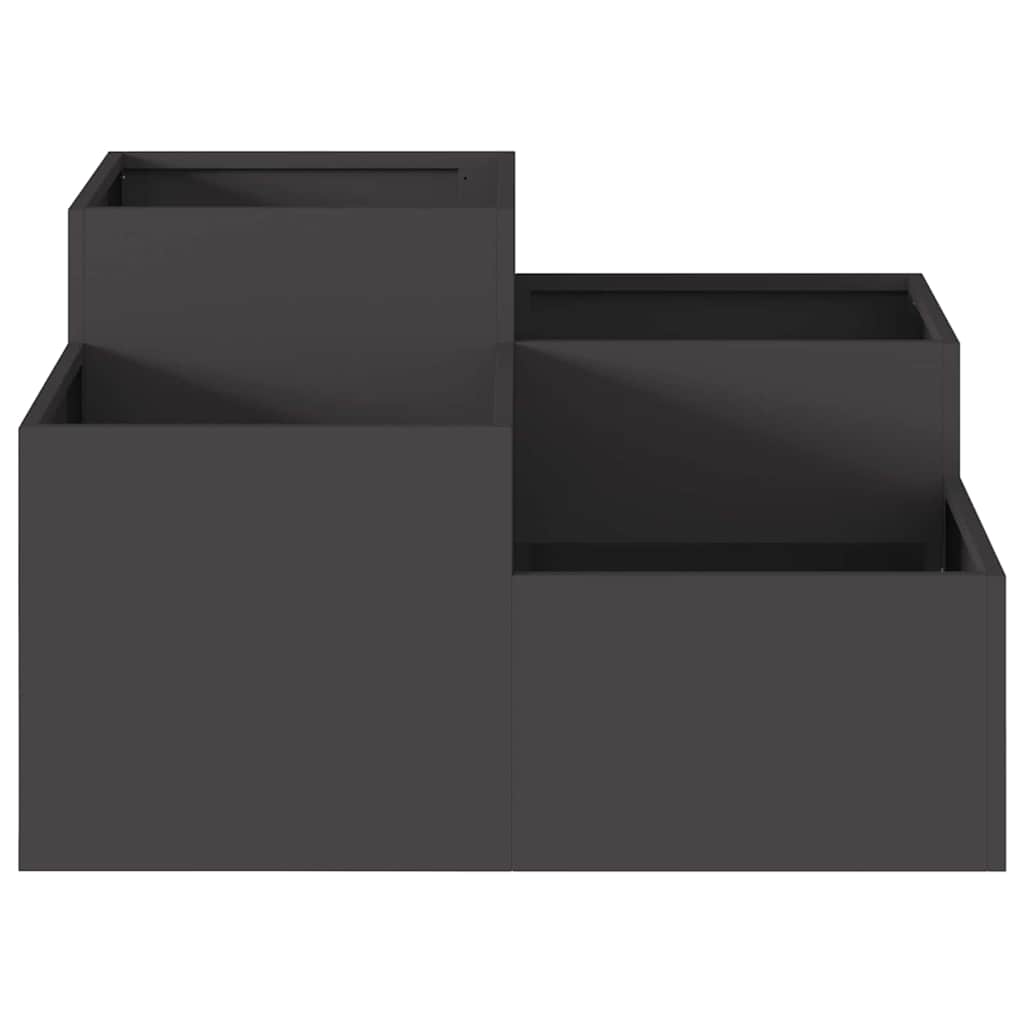 Gartenblumentopf Schwarz 100 x 100 x 48 cm Stahl