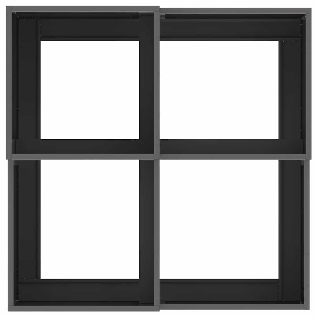 Gartenblumentopf Schwarz 100 x 100 x 48 cm Stahl