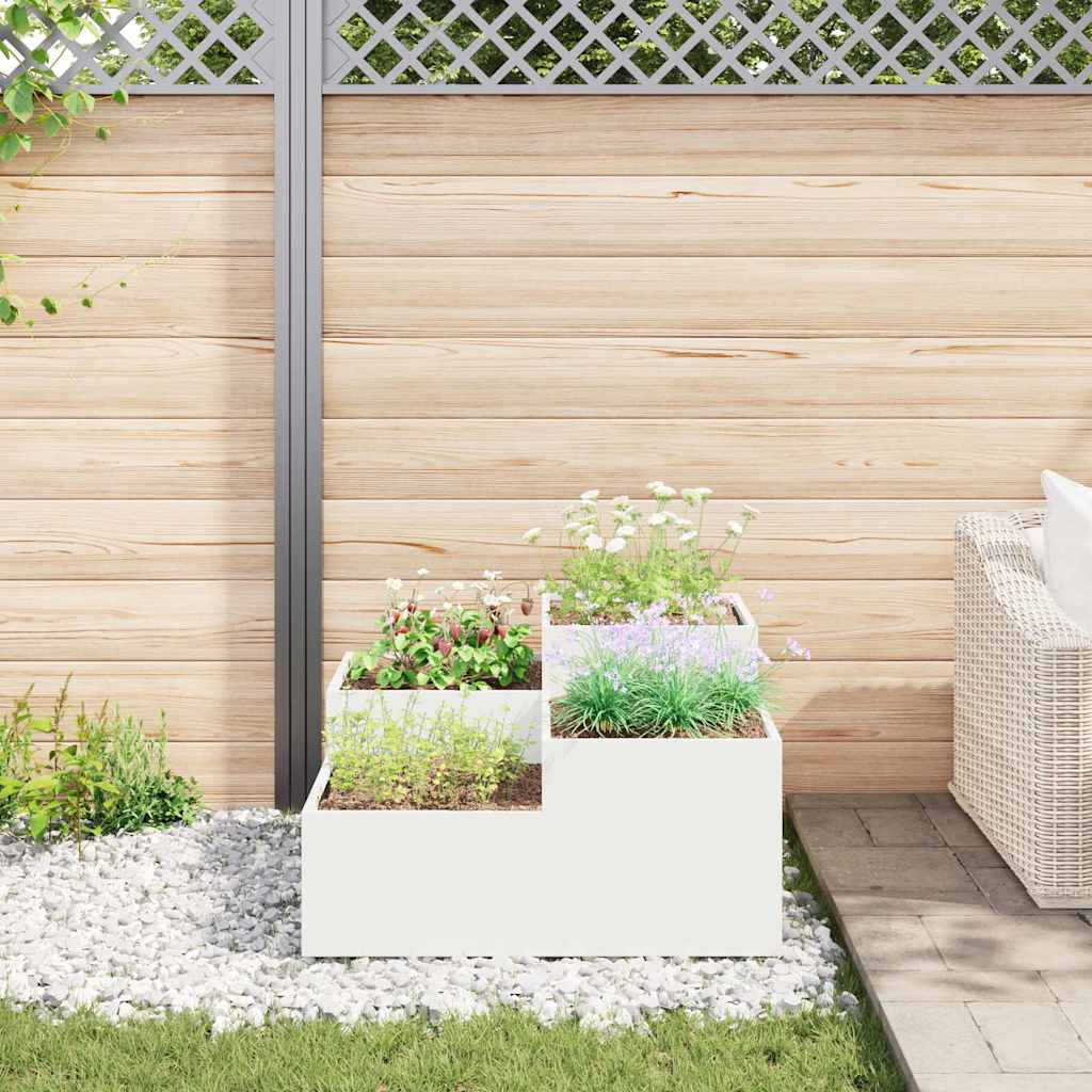 Gartenblumentopf Weiß 100 x 100 x 48 cm Stahl