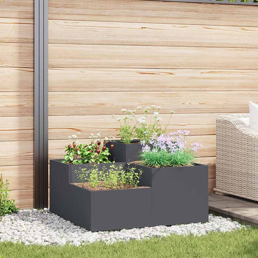 Gartenblumentopf Anthrazit 100 x 100 x 48 cm Stahl