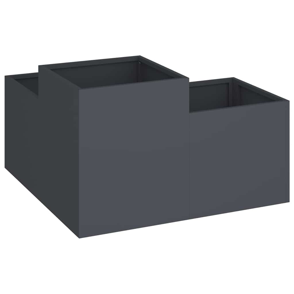 Gartenblumentopf Anthrazit 100 x 100 x 48 cm Stahl