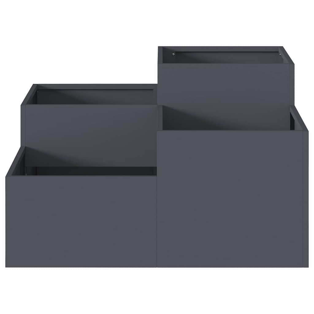 Gartenblumentopf Anthrazit 100 x 100 x 48 cm Stahl