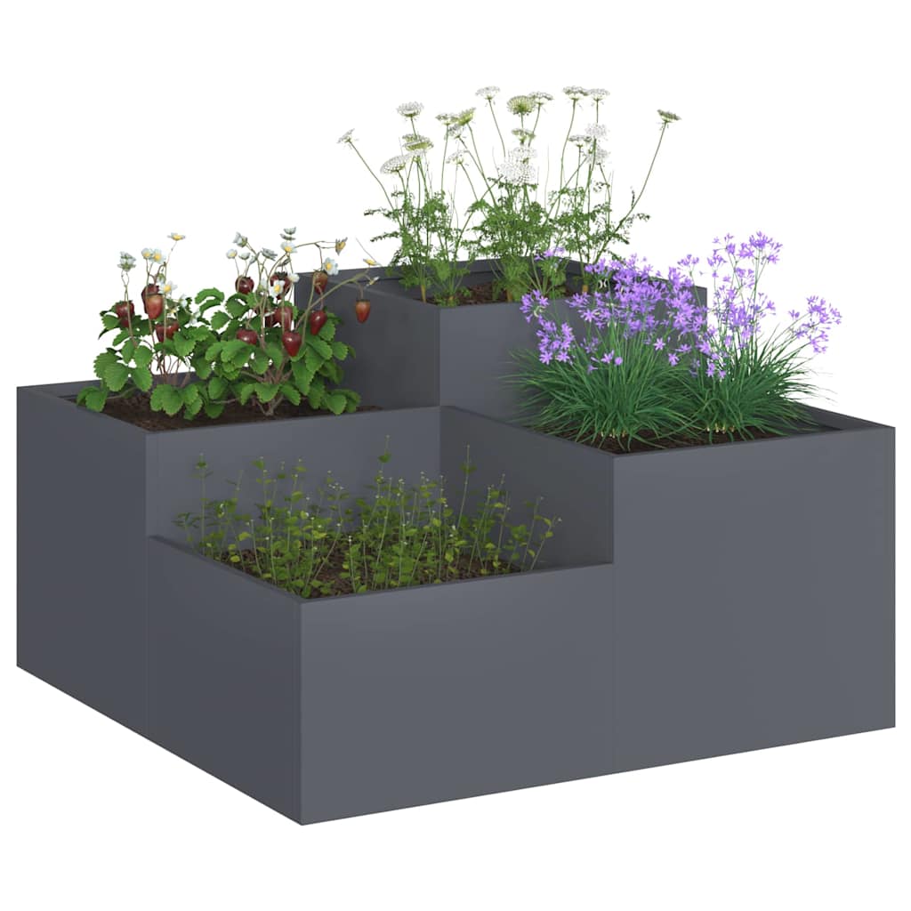 Gartenblumentopf Anthrazit 100 x 100 x 48 cm Stahl