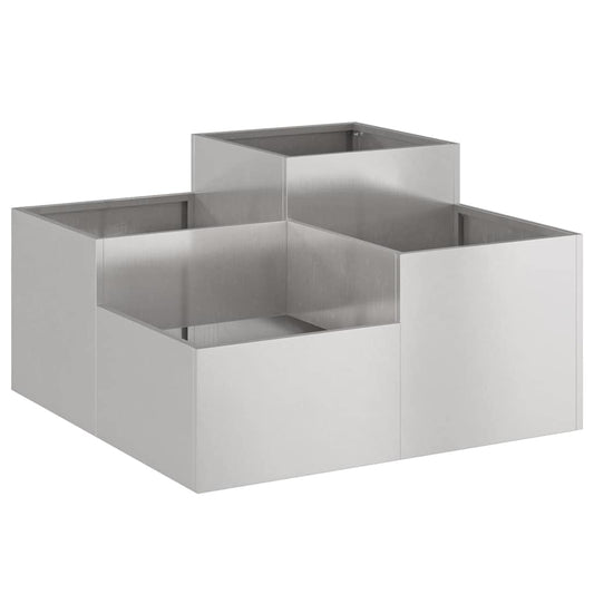 Gartenblumentopf Silber 100 x 100 x 48 cm Edelstahl