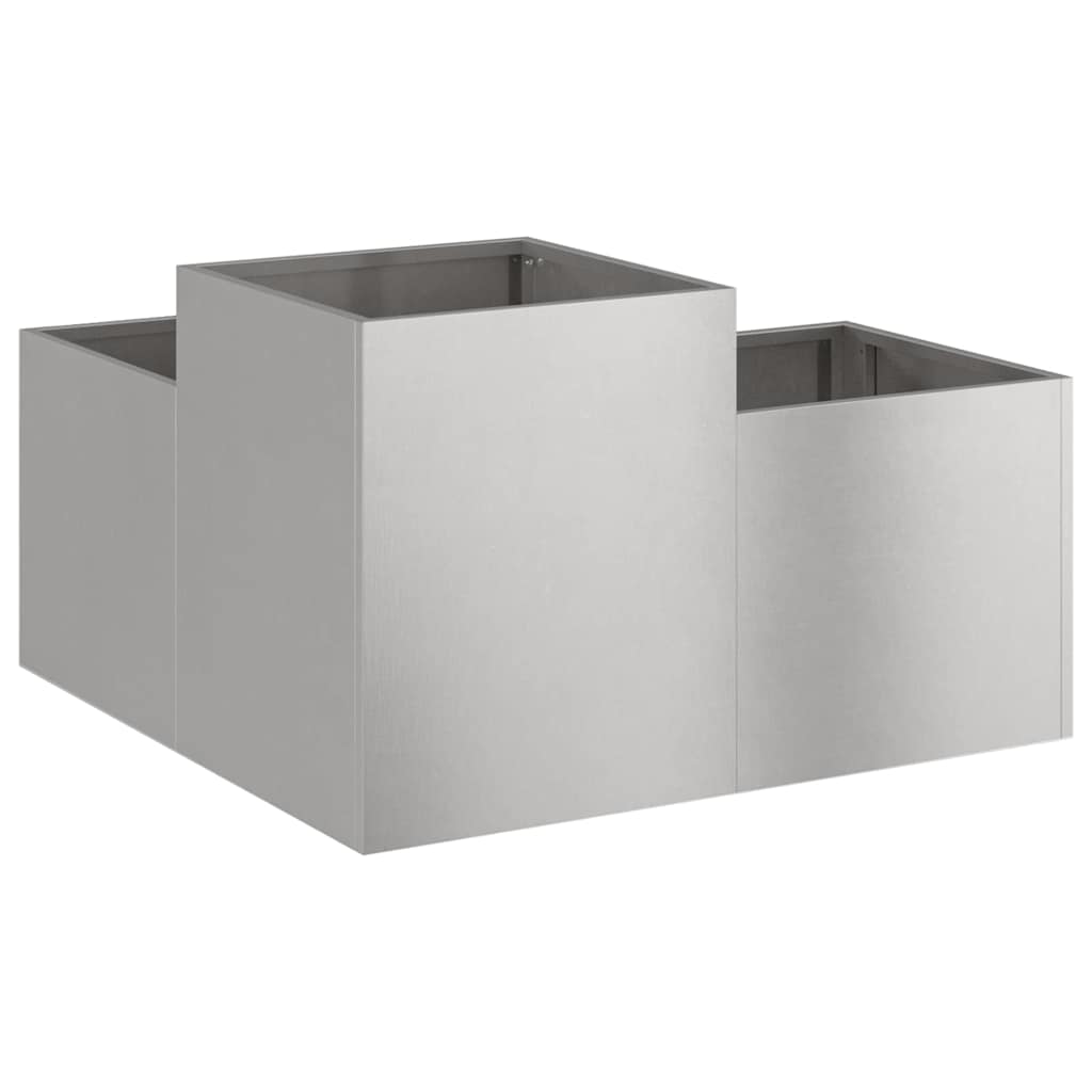 Gartenblumentopf Silber 100 x 100 x 48 cm Edelstahl