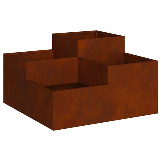 Gartenblumentopf Rostig 100 x 100 x 48 cm Wetterfeststahl
