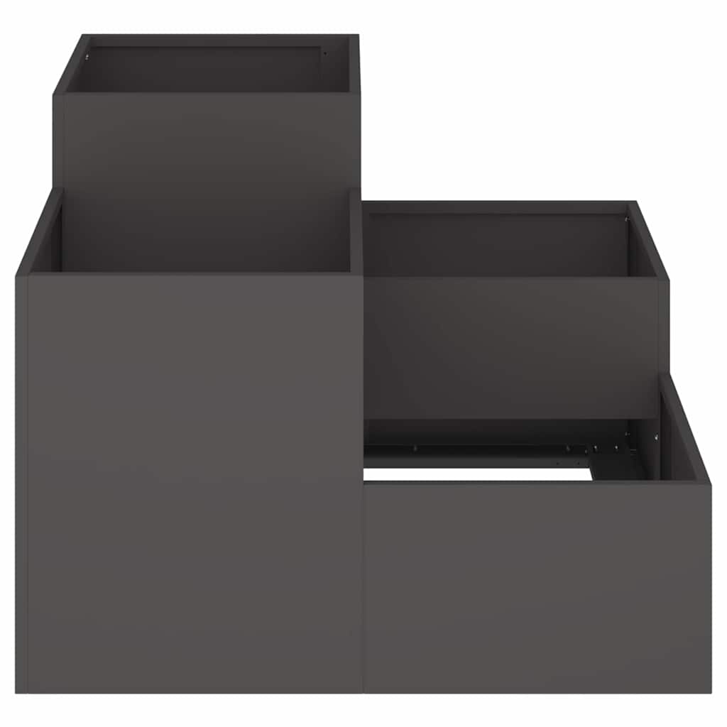 Gartenblumentopf Schwarz 80 x 80 x 60 cm Stahl