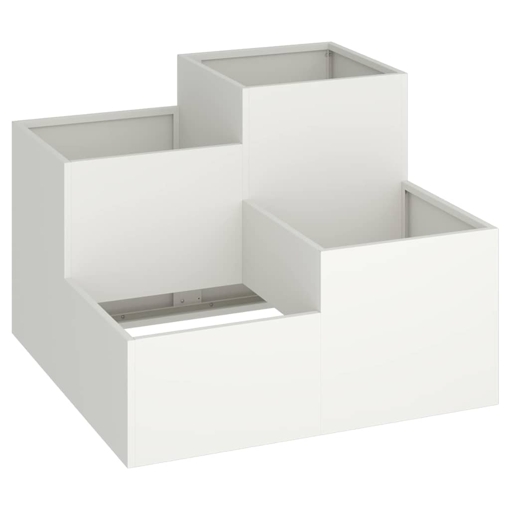 Gartenblumentopf Weiß 80 x 80 x 60 cm Stahl