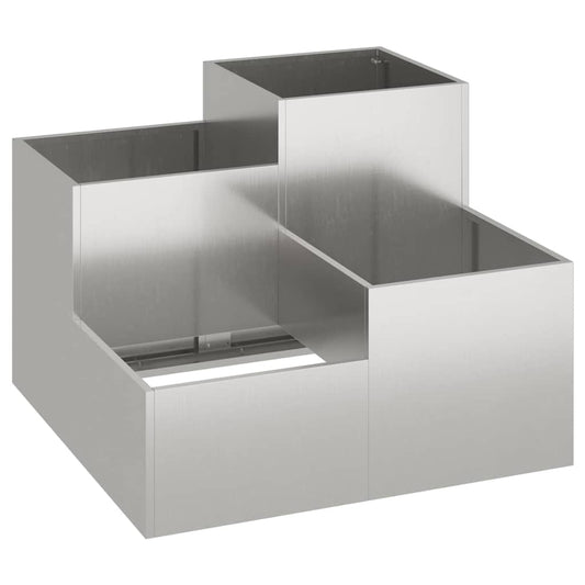 Gartenblumentopf Silber 80 x 80 x 60 cm Edelstahl