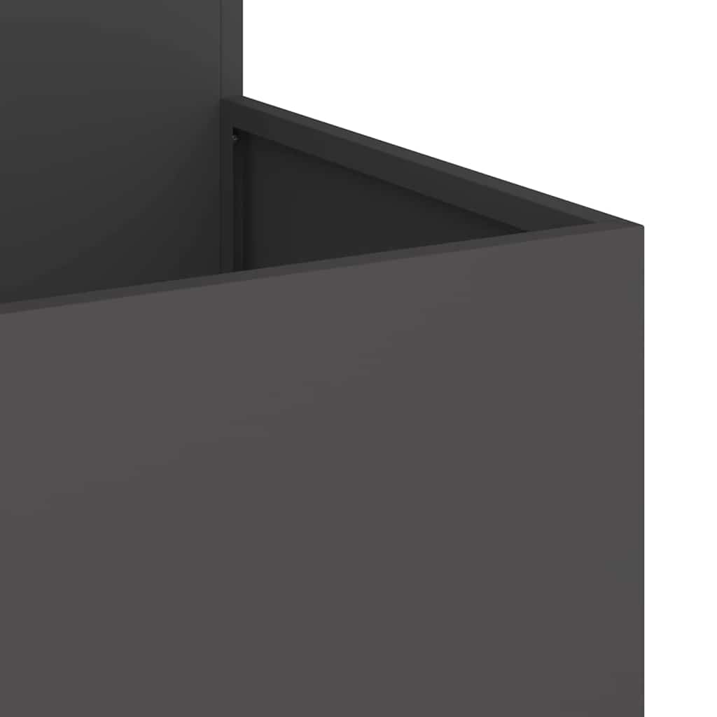 Gartenblumentopf Schwarz 100 x 100 x 60 cm Stahl