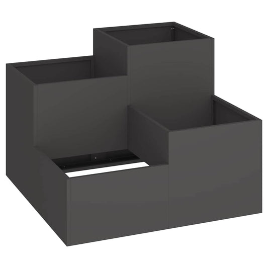 Gartenblumentopf Schwarz 100 x 100 x 60 cm Stahl