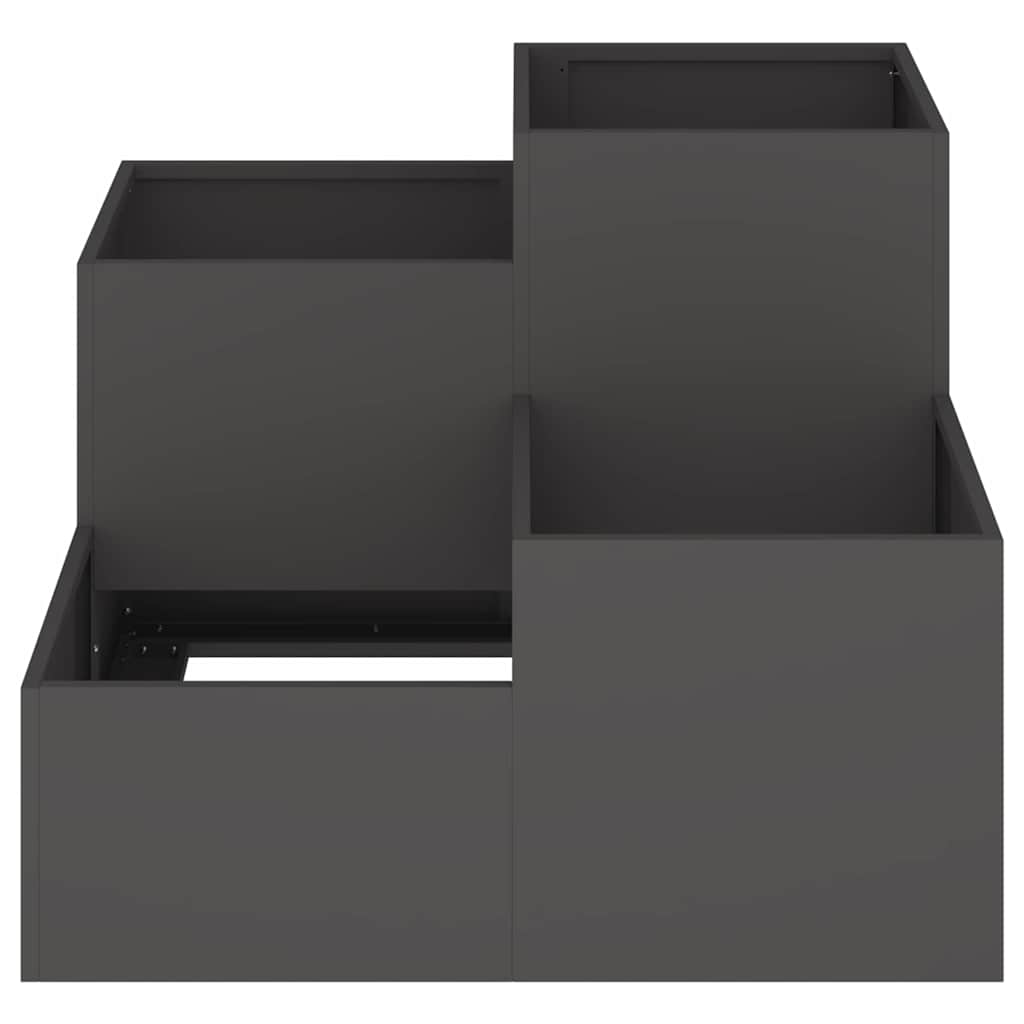 Gartenblumentopf Schwarz 100 x 100 x 60 cm Stahl
