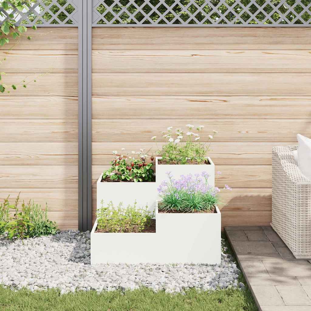 Gartenblumentopf Weiß 100 x 100 x 60 cm Stahl