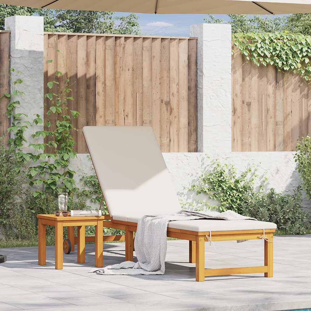 Sonnenliege Braun 202 x 53 x 89 cm Massivholz Akazie