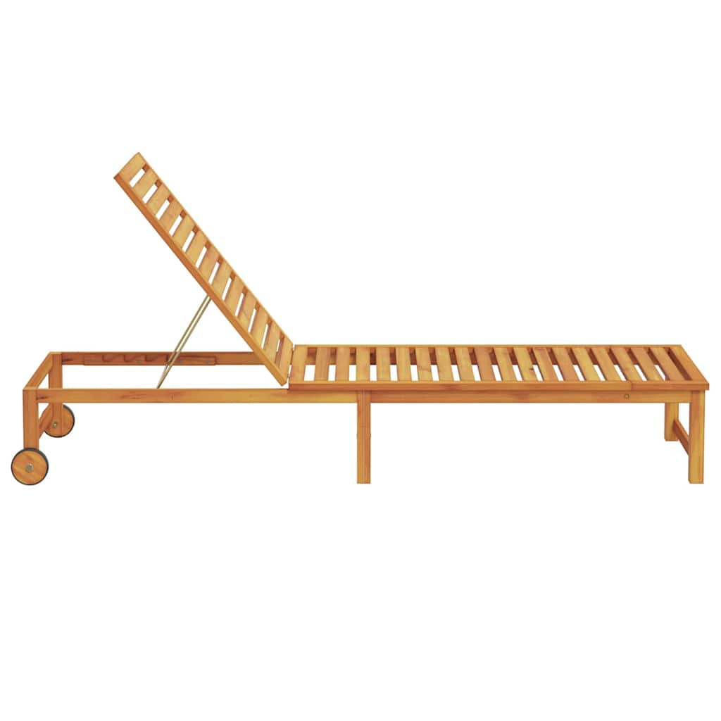 Sonnenliege Braun 202 x 53 x 89 cm Massivholz Akazie