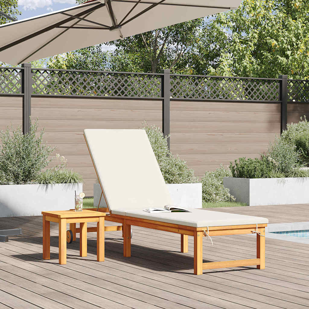 Sonnenliege Braun 202 x 53 x 89 cm Massivholz Akazie