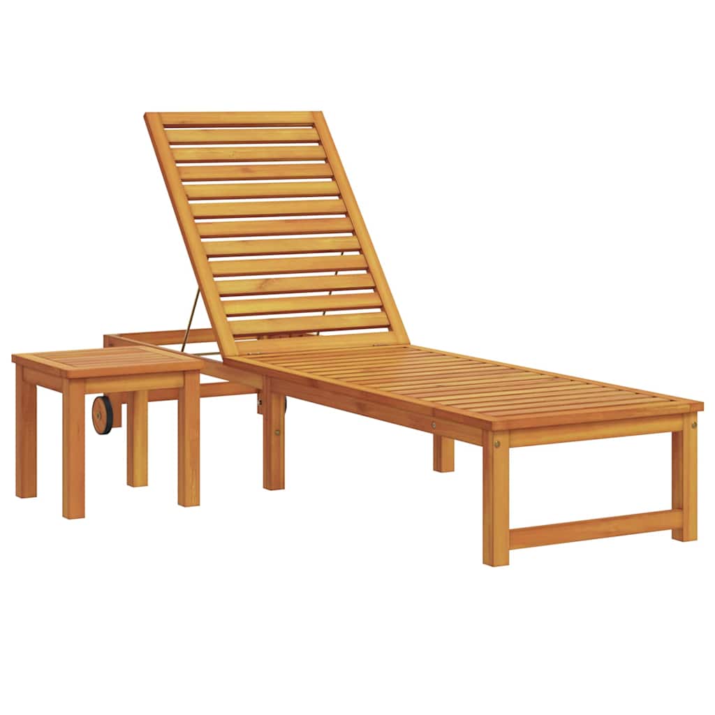 Sonnenliege Braun 202 x 53 x 89 cm Massivholz Akazie