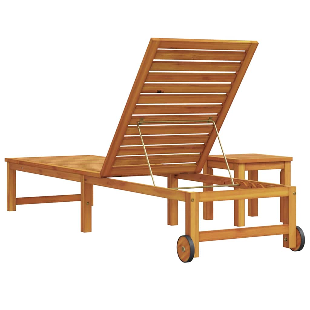 Sonnenliege Braun 202 x 53 x 89 cm Massivholz Akazie