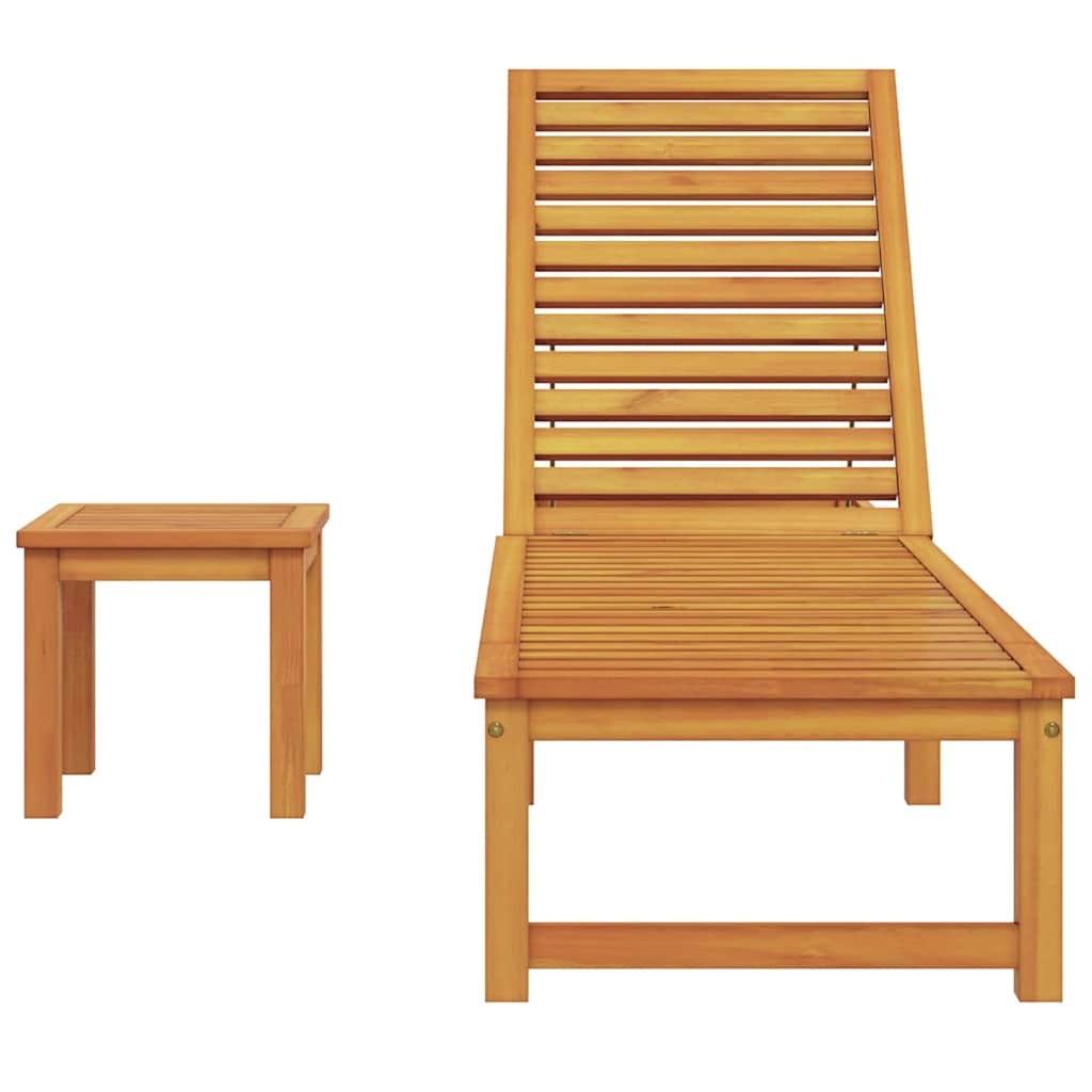 Sonnenliege Braun 202 x 53 x 89 cm Massivholz Akazie