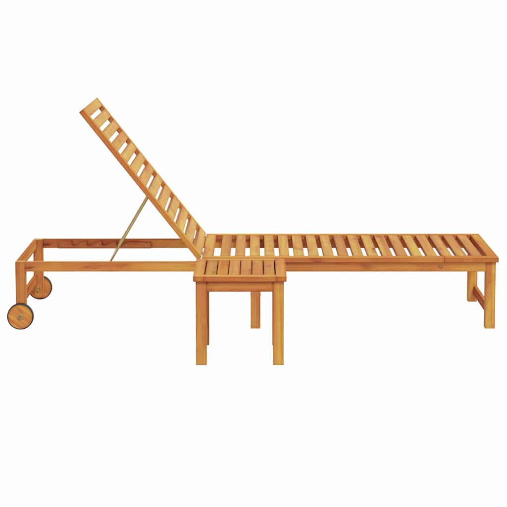 Sonnenliege Braun 202 x 53 x 89 cm Massivholz Akazie