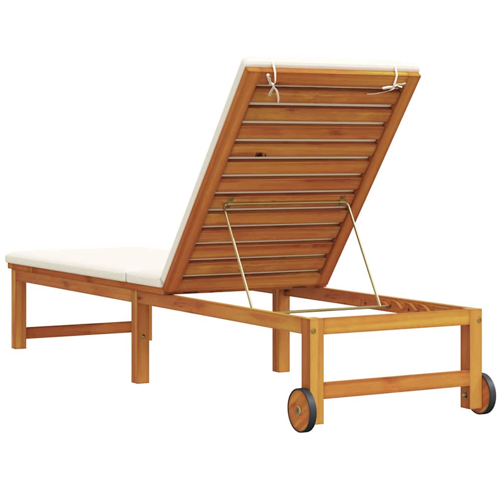 Sonnenliege Braun 202 x 53 x 89 cm Massivholz Akazie
