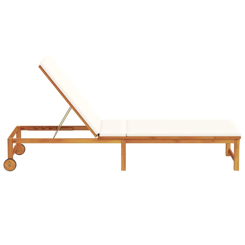 Sonnenliege Braun 202 x 53 x 89 cm Massivholz Akazie