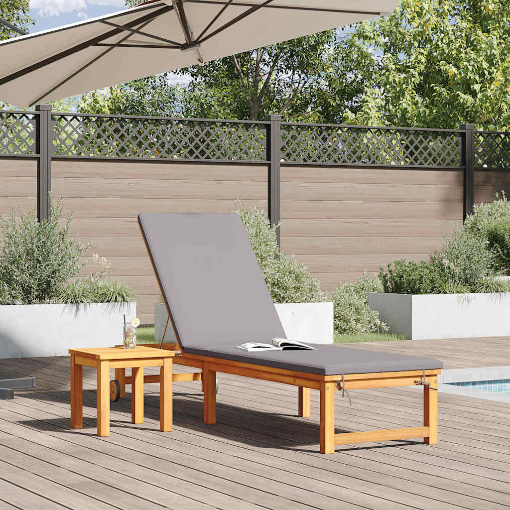 Sonnenliege Braun 202 x 53 x 89 cm Massivholz Akazie