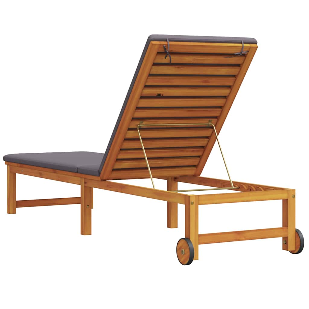 Sonnenliege Braun 202 x 53 x 89 cm Massivholz Akazie