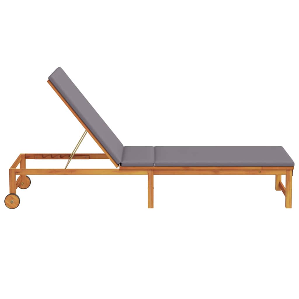 Sonnenliege Braun 202 x 53 x 89 cm Massivholz Akazie