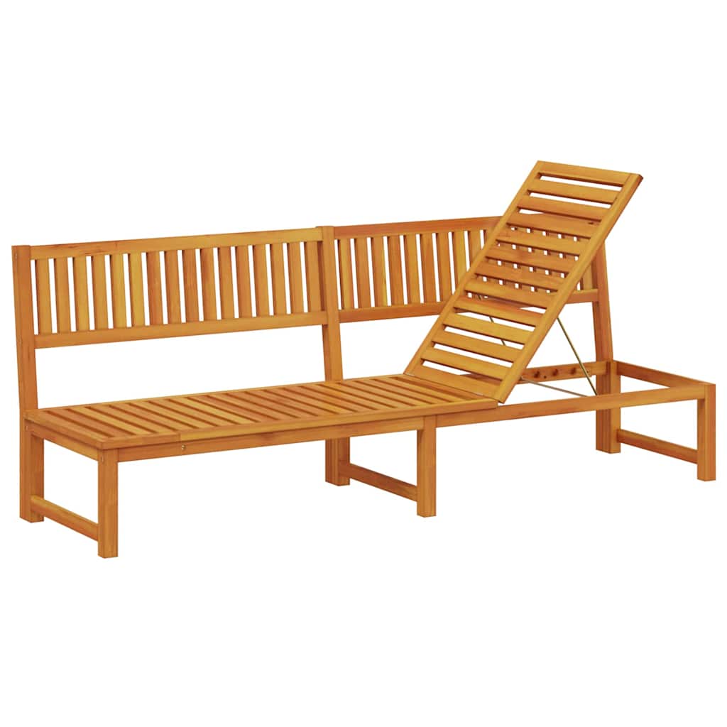 Sonnenliege Öl-Natur 200 x 57 x 75cm Massivholz Akazie