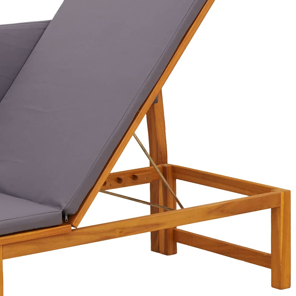 Sonnenliege Öl-Natur 200 x 57 x 75cm Massivholz Akazie