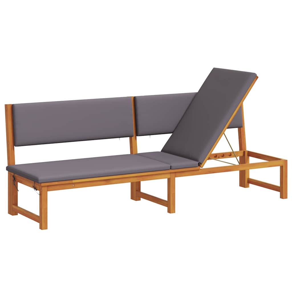 Sonnenliege Öl-Natur 200 x 57 x 75cm Massivholz Akazie