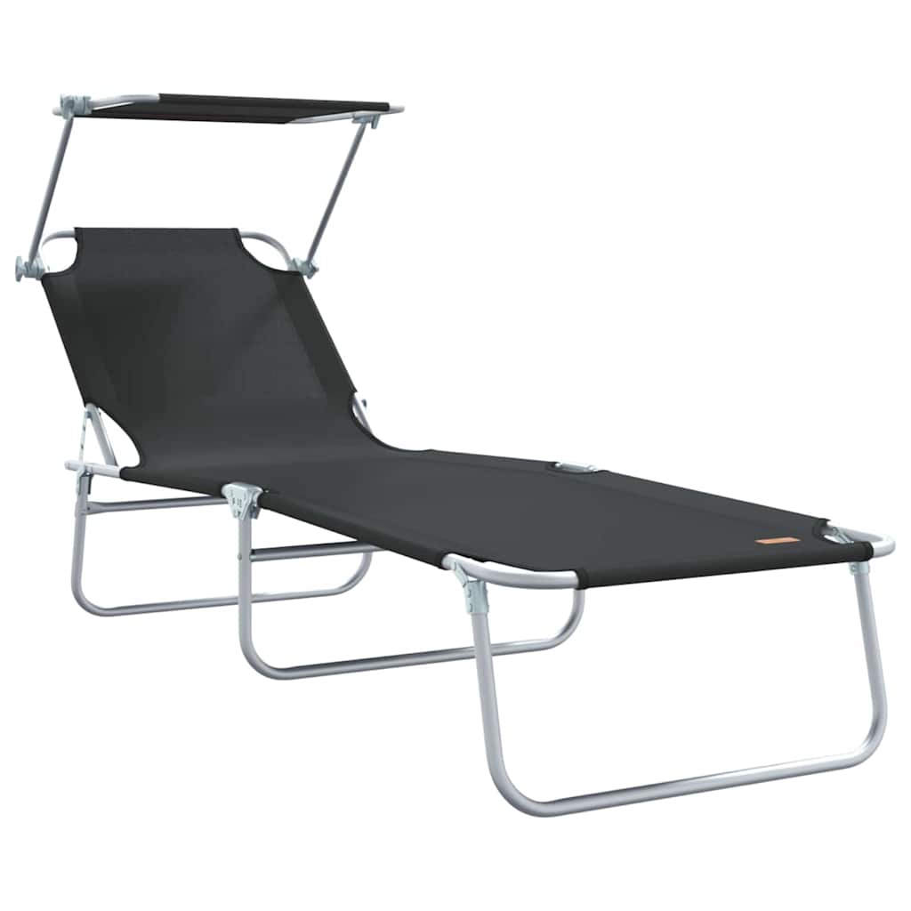 Sonnenliege 2 pcs Schwarz 58 x 188 x 77cm Polyester