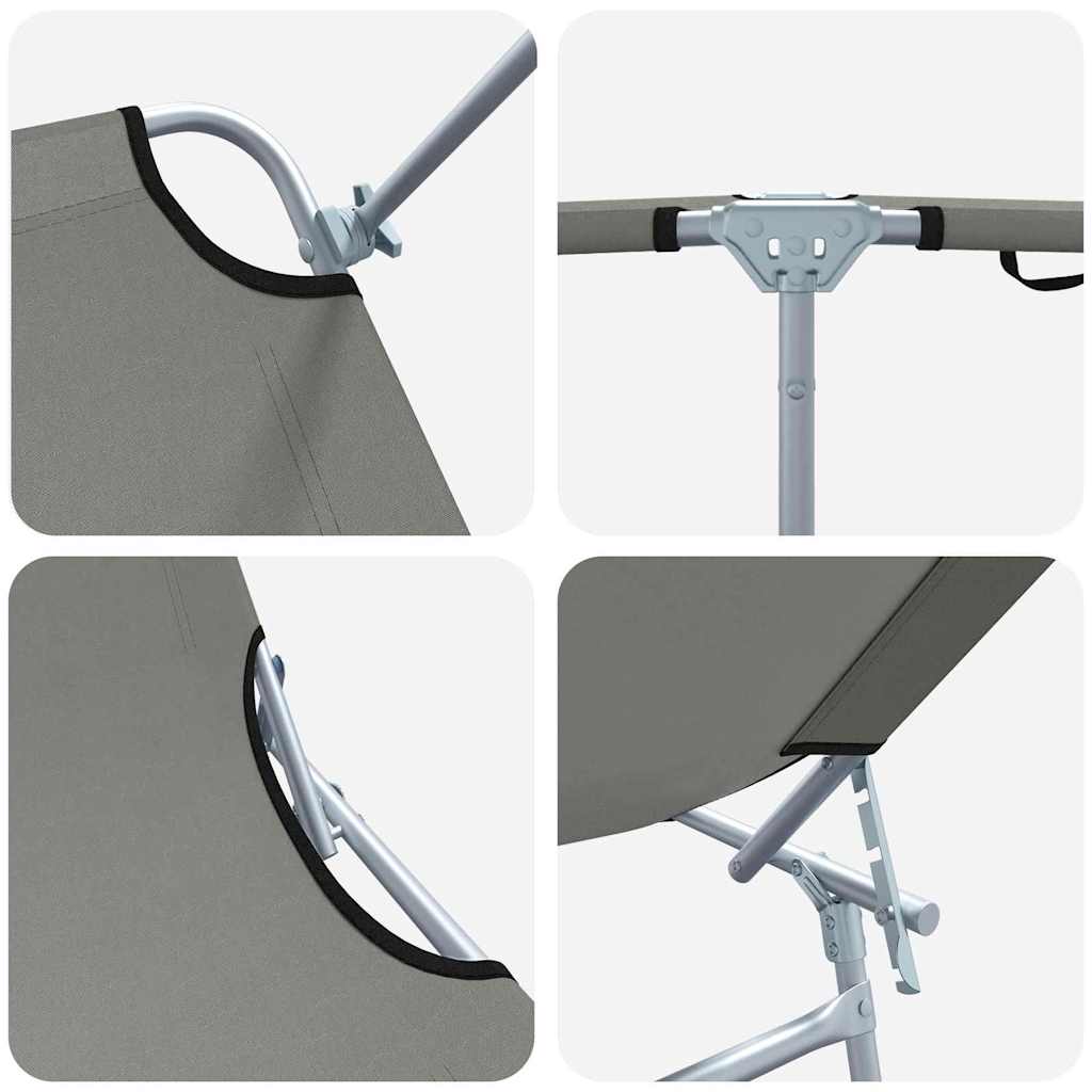 Sonnenliege 2 pcs Grau 58 x 188 x 77cm Polyester