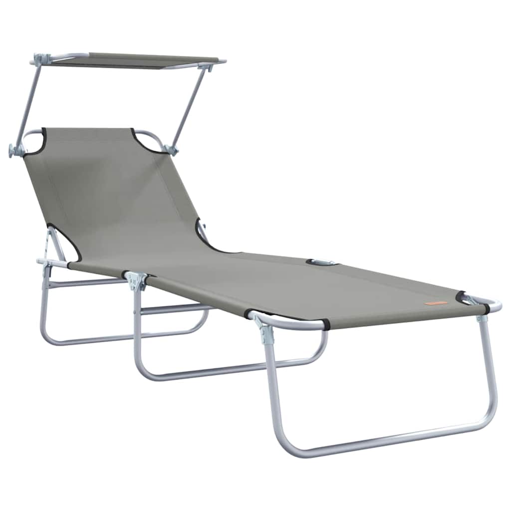 Sonnenliege 2 pcs Grau 58 x 188 x 77cm Polyester