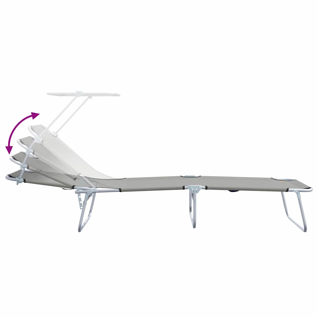 Sonnenliege 2 pcs Grau 58 x 188 x 77cm Polyester
