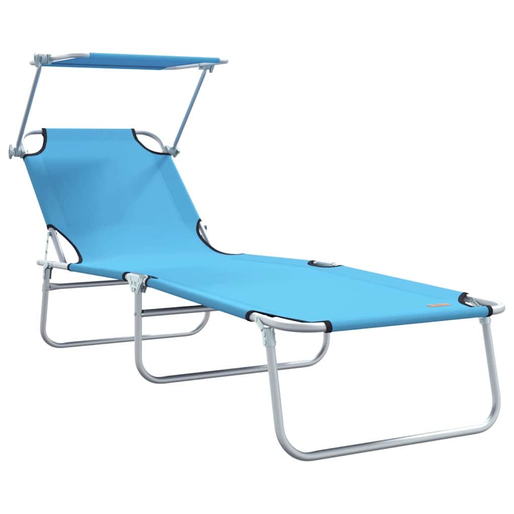 Sonnenliege 2 pcs Helles Blau 58 x 188 x 77cm Polyester