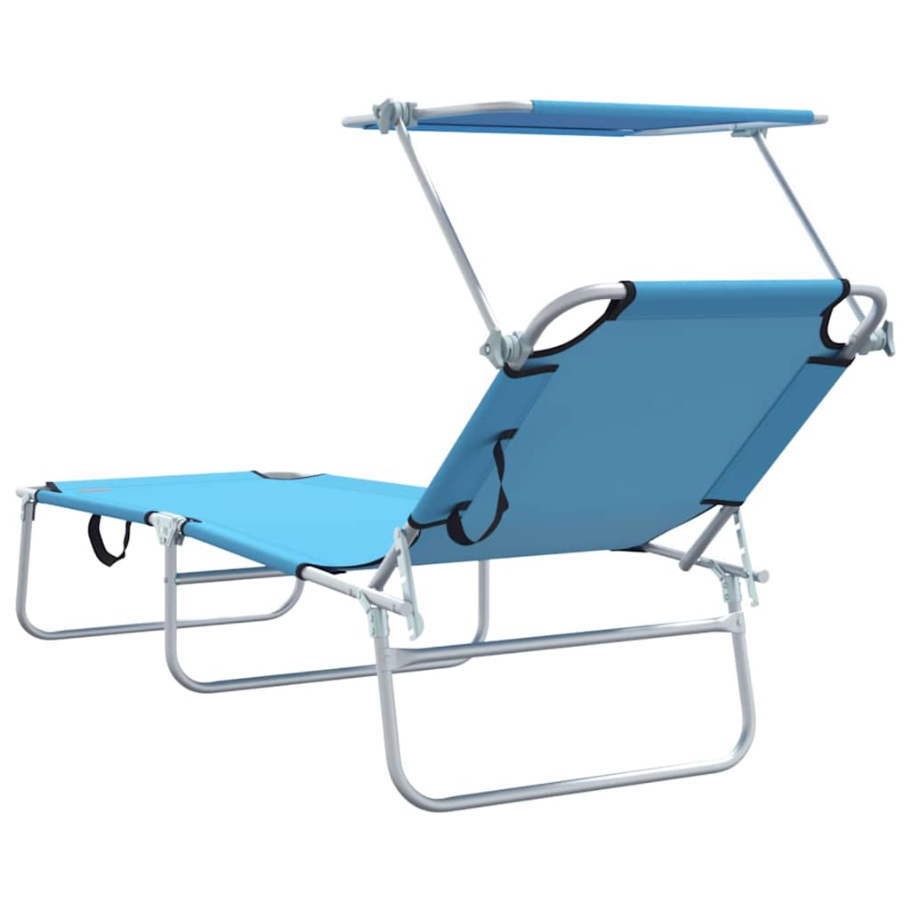 Sonnenliege 2 pcs Helles Blau 58 x 188 x 77cm Polyester