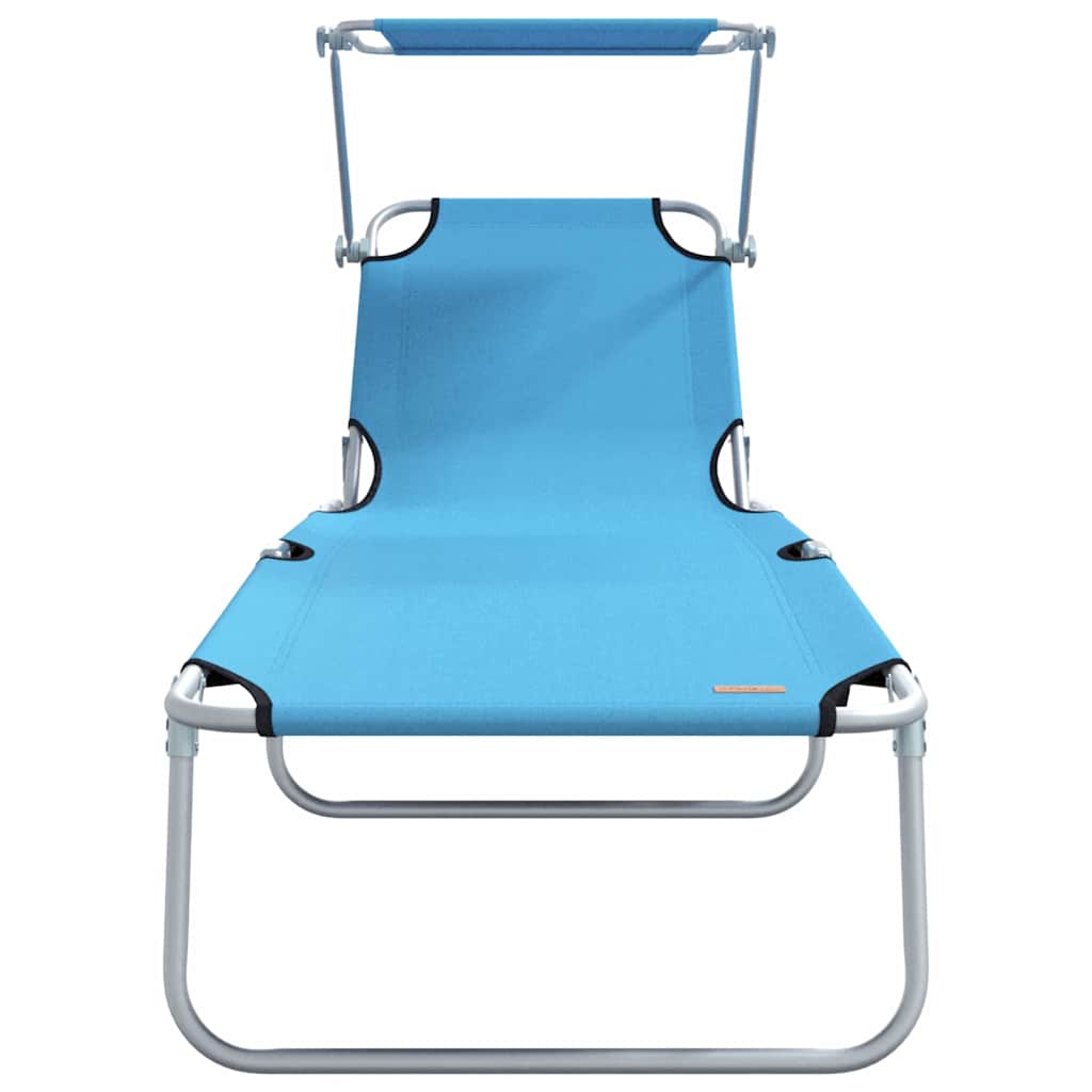 Sonnenliege 2 pcs Helles Blau 58 x 188 x 77cm Polyester