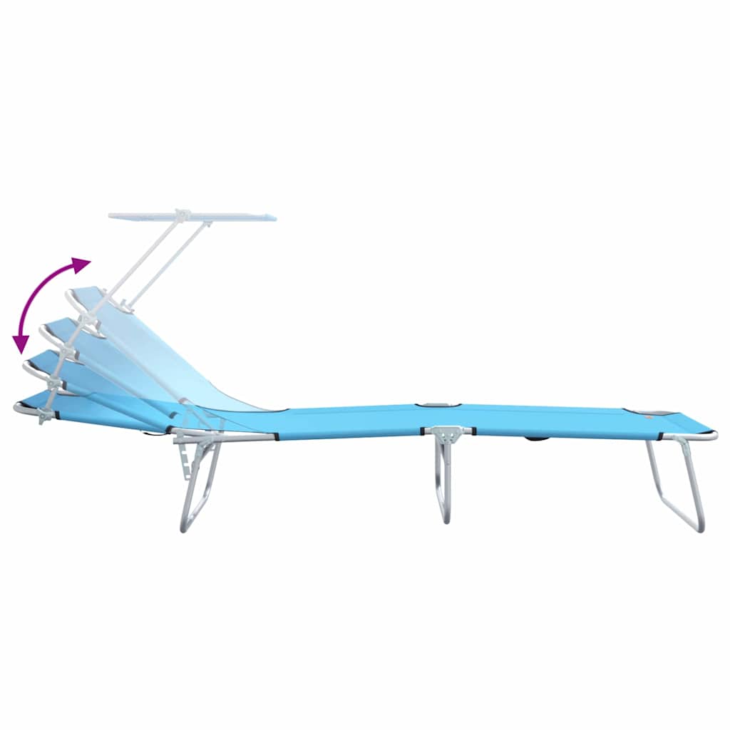 Sonnenliege 2 pcs Helles Blau 58 x 188 x 77cm Polyester
