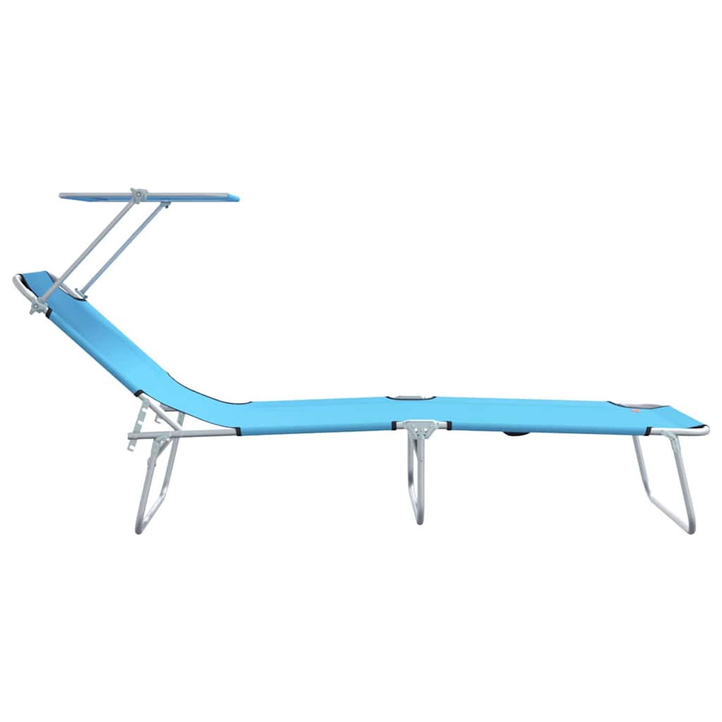Sonnenliege 2 pcs Helles Blau 58 x 188 x 77cm Polyester